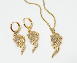 نیم ست فرشته نگین دار