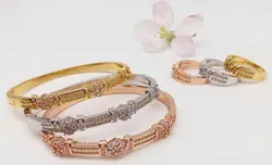 ست دستبند و انگشتر نگین دار