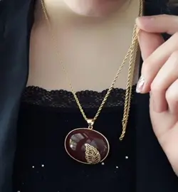 ست کامل عقیق گردنبند نگین درشت