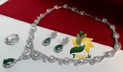 ست نگین اتریشی همراه با انگشتر تاج ملکه