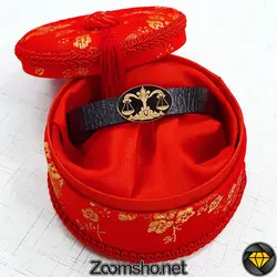 دستبند چرم نماد ماه مهر (ترازو)