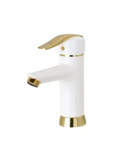 شیر روشویی کسری مدل الوند سفید طلایی