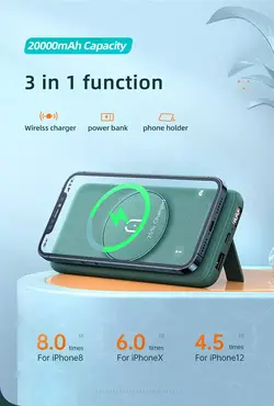 پاور بانک مگ سیف 20000 میلی آمپر وایرلس مک دودو مدل MC-8641