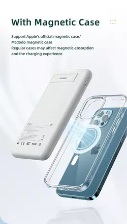 پاور بانک مگ سیف 20000 میلی آمپر وایرلس مک دودو مدل MC-8641