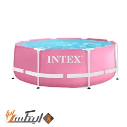 استخر پیش ساخته فریمی گرد قطر 76*244 صورتی