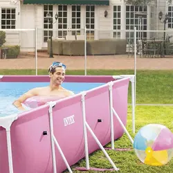 استخر برزنتی پیش ساخته صورتی 150*220 اینتکس