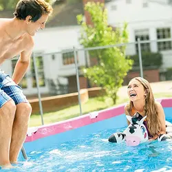 استخر برزنتی پیش ساخته صورتی 150*220 اینتکس