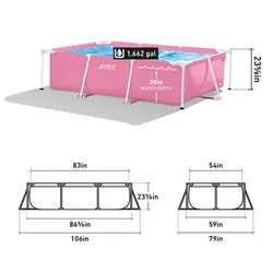 استخر برزنتی پیش ساخته صورتی 150*220 اینتکس