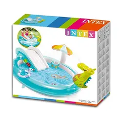 استخر بادی سرسره دار کودک طرح دایناسور intex 57129