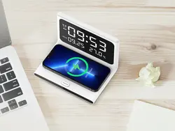 پد شارژر بی‌سیم و ساعت رومیزی رسی Recci RLS-L12 Perpetual Calendar Wireless Charger