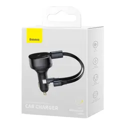 شارژر فندکی فست شارژ لایتنینگ و تایپ سی بیسوس Baseus 2 in 1 Car Charger CGTX000001