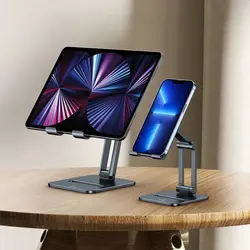 هولدر و پایه نگهدارنده رومیزی تبلت بیسوس Baseus Desktop Biaxial Foldable metal tablet stand LUSZ000113