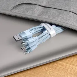 کابل شارژ و انتقال دیتا 3.5 آمپر 1.2 متر سه سر بیسوس Baseus StarSpeed cable 3in1 usb to micro USB  Lightning  USB C 3.5A CAXS000001