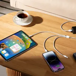 کابل شارژ و انتقال دیتا 3.5 آمپر 1.2 متر سه سر بیسوس Baseus StarSpeed cable 3in1 usb to micro USB  Lightning  USB C 3.5A CAXS000001