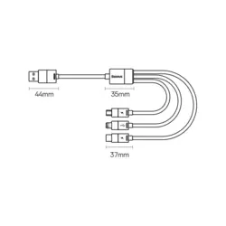 کابل شارژ و انتقال دیتا 3.5 آمپر 1.2 متر سه سر بیسوس Baseus StarSpeed cable 3in1 usb to micro USB  Lightning  USB C 3.5A CAXS000001