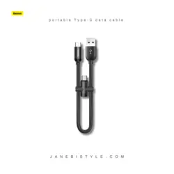کابل پاوربانک و انتقال دیتا تایپ سی و میکرو یو اس بی بیسوس Baseus portable Type-C data cable with extra Micro connector