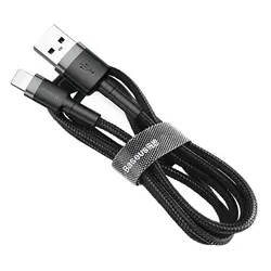 کابل شارژ و دیتا لایتنینگ 1 متر بیسوس Baseus Cafule USB to Lightning 2.4A 1M CALKLF-BG1