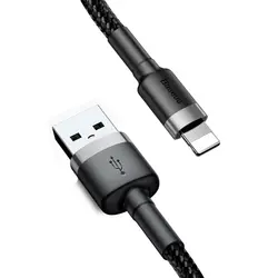 کابل شارژ و دیتا لایتنینگ 1 متر بیسوس Baseus Cafule USB to Lightning 2.4A 1M CALKLF-BG1