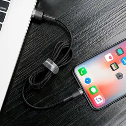 کابل شارژ و دیتا لایتنینگ 1 متر بیسوس Baseus Cafule USB to Lightning 2.4A 1M CALKLF-BG1