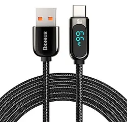 کابل یواس‌بی به تایپ‌سی 66 وات بیسوس Baseus CASX020101 66W USB to USB-C / Type-C Digital Display Fast Charging Data Cable 2M