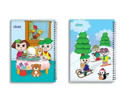 دفتر نقاشی سیمی طلقی کارتونی 40 برگ نهال و آلما