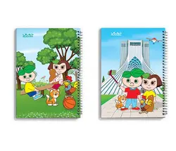 دفتر نقاشی سیمی طلقی کارتونی 40 برگ نهال و آلما