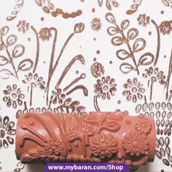 رول غلطک طرح دار GR-54 ، دسته گل هخامنشی و لوتوس (نیلوفر آبی)