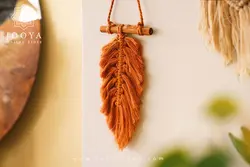 آویز مکرومه با طرح برگ