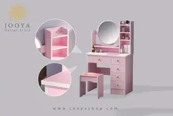 میز آرایش دخترانه صورتی فانتزی اسپرت صندلی دار آراتا مدلTM 146