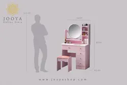 میز آرایش دخترانه صورتی فانتزی اسپرت صندلی دار آراتا مدلTM 146