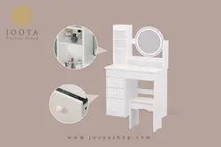 میز آرایش دخترانه مدرن سفید ال ای دی دار آوینو مدل TM 152
