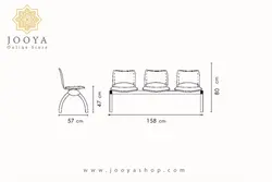 نیمکت انتظار اسمارت پایه کروم پنج نفره کد N825
