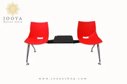 نیمکت انتظار دو نفره وسط میز دار شل پایه کروم کد N833T