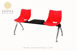 نیمکت انتظار دو نفره وسط میز دار شل پایه کروم کد N833T