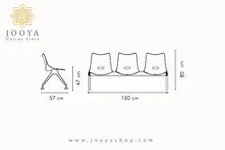 نیمکت انتظار شل پایه کروم چهار نفره کد N834