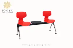 نیمکت انتظار دو نفره وسط میزدار یوگو پایه کروم کد T403