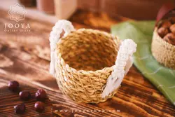 سبد حصیری با دسته مکرومه کارول