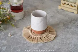 زیر لیوانی مکرومه طرح برنو