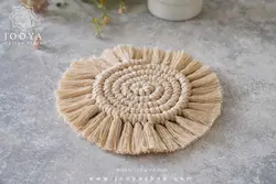 زیر لیوانی مکرومه طرح برنو