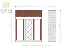 کمد لباس درب ریلی باکس دار رکسان مدل KR29
