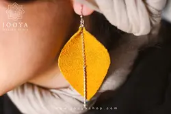 گوشواره نقره مدل برگ پارمیس