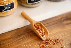 قاشق ادویه سوک کوچک با چوب راش مدل سه