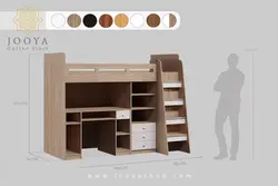 ست تخت دو طبقه و کمد با میز تحریر نوجوان پروا مدل BT738