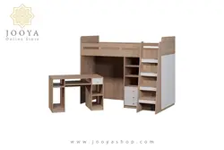 ست تخت دو طبقه و کمد با میز تحریر نوجوان پروا مدل BT738