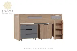 تخت دو طبقه با میز تحریر چرخدار پاییز مدل BT734