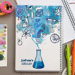 دفتر 100 برگ مجلد جهان طرح 102