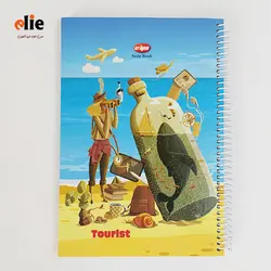 دفتر سیمی 100 برگ کلیپس جلدسخت طرح 018