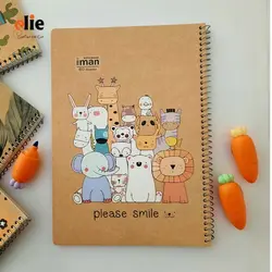 دفتر 60 برگ ایمان جلد کرافت طرح حیوانات