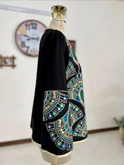 مانتو سنزا (sanza) مدل کتی پاییزه سوزندوزی و آینه دوزی