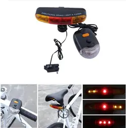 ست چراغ جلو و عقب دوچرخه همراه با بوق و راهنما و ترمز عقب
